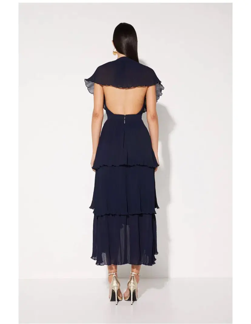 Mossman Slice of Heaven Midi Dress Navy Size AU 8  for rent on The Volte - main image