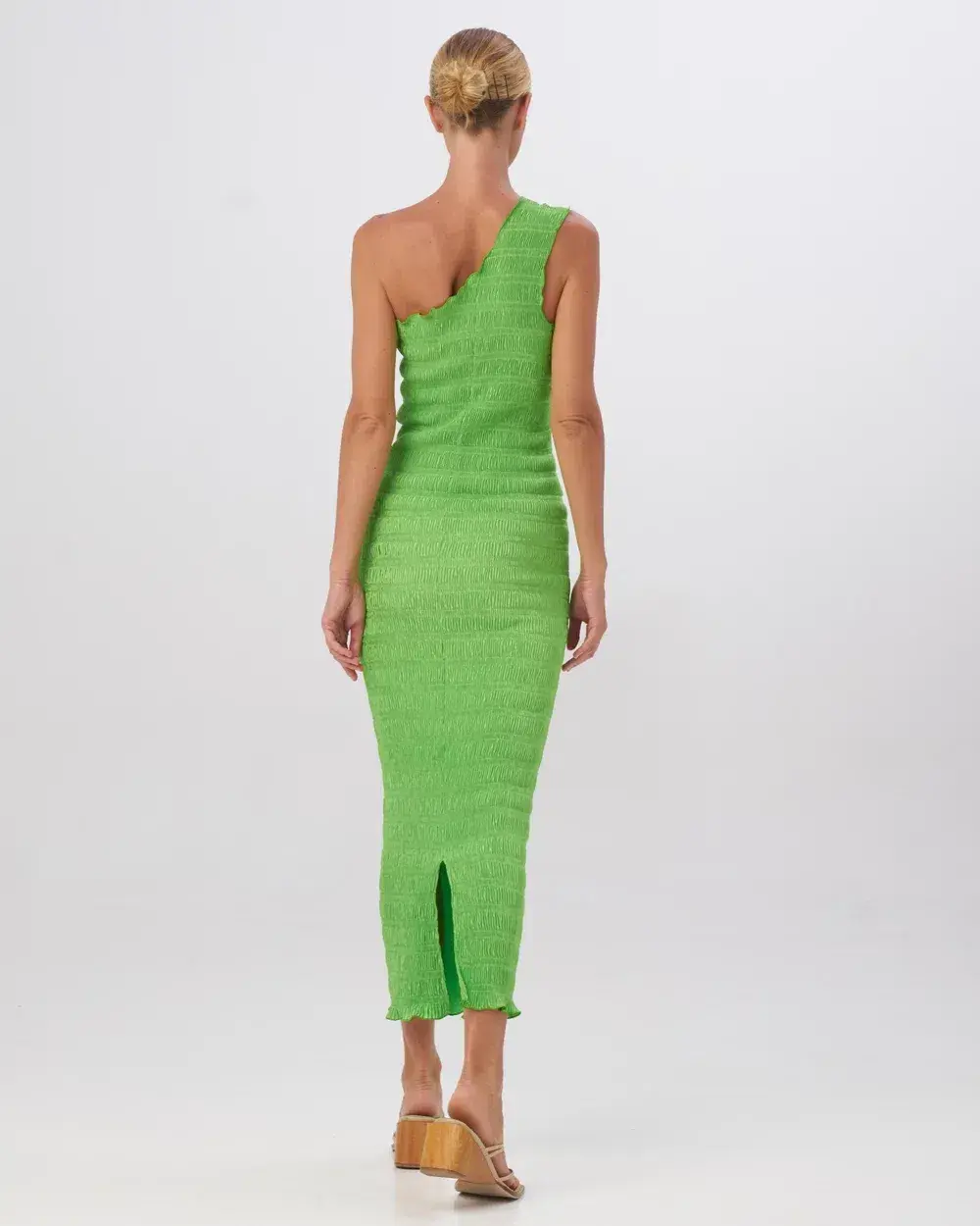 L'Idee Gigi Smocking Gown Neon Lime Green Size AU 8 - Image 2
