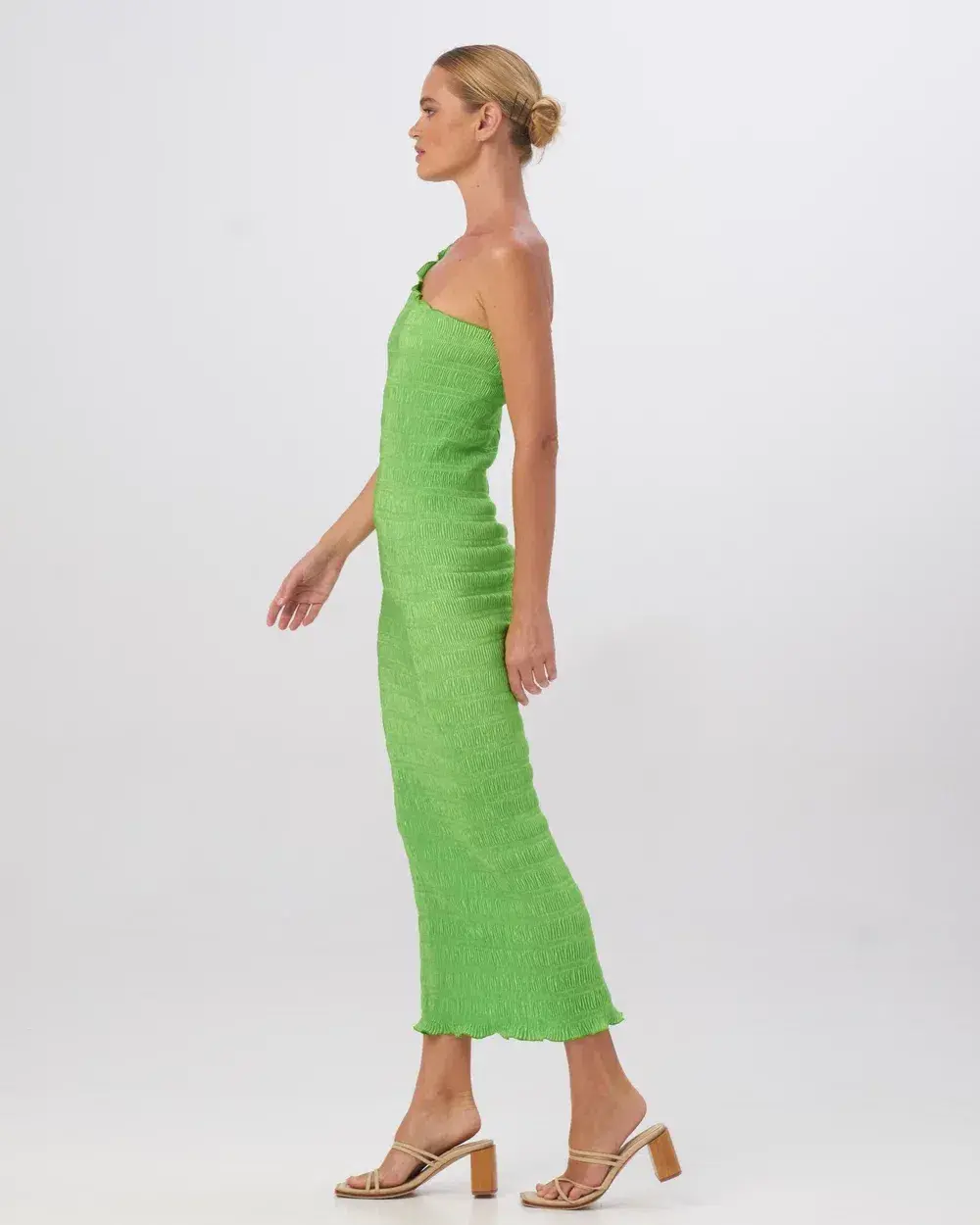 L'Idee Gigi Smocking Gown Neon Lime Green Size AU 8 - Image 3