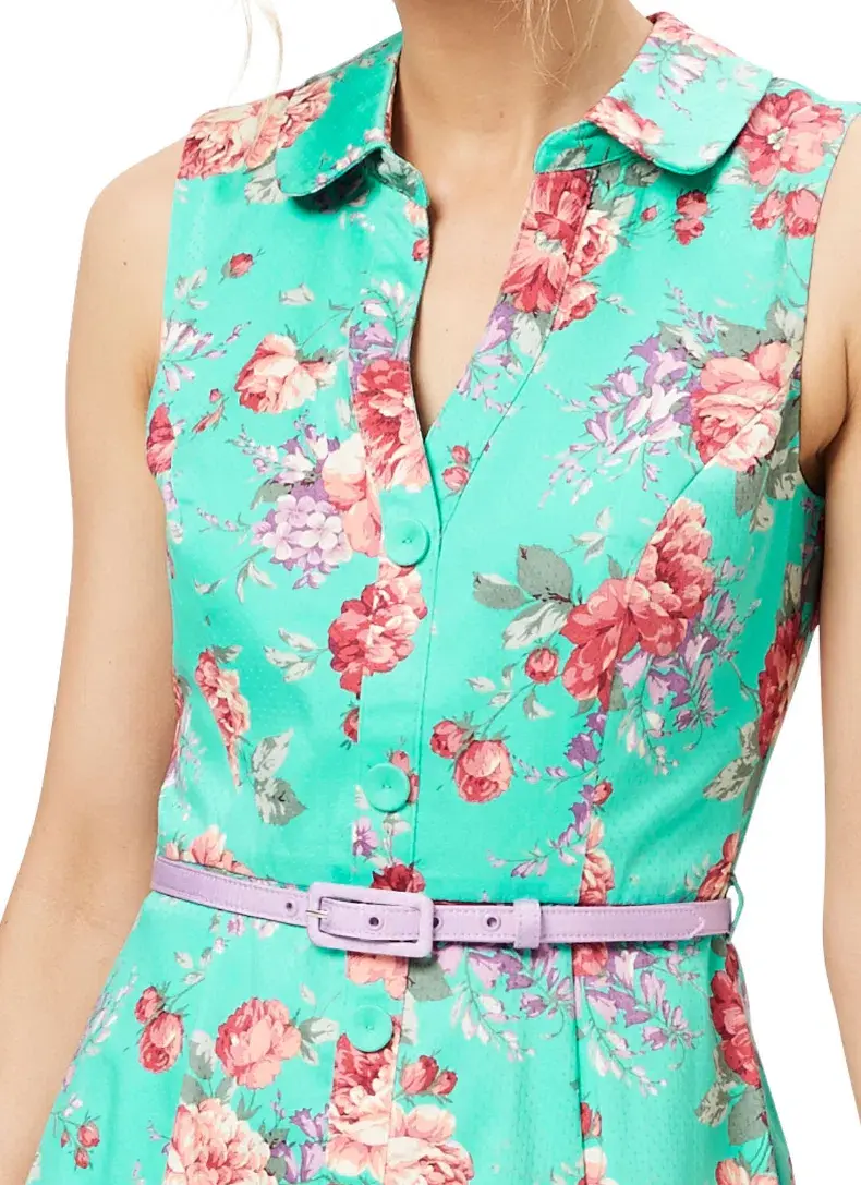 Review Pompeii Floral Shirtdress Mint Green Size AU 8 - Image 2