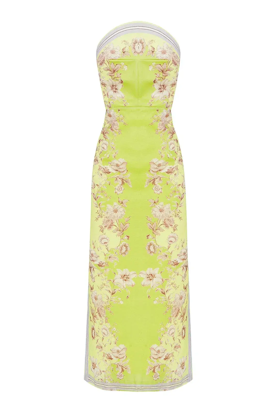 Alemais Marlow Bodice Strapless Dress Yellow Size 10 - Image 3