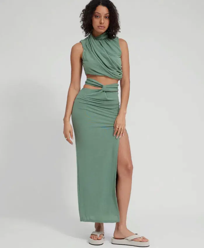 Tojha Taya Top & Skirt Set Green Size 8 - Image 5
