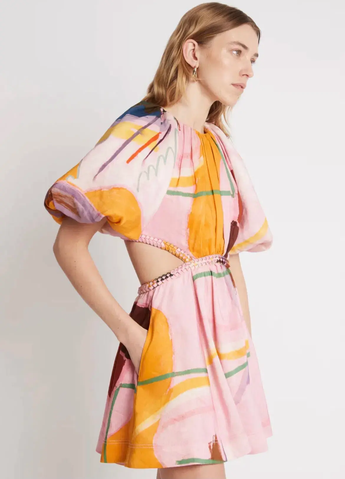 Aje Capucine Puff Sleeve Mini Dress Print Size 16 / 2XL - Image 4