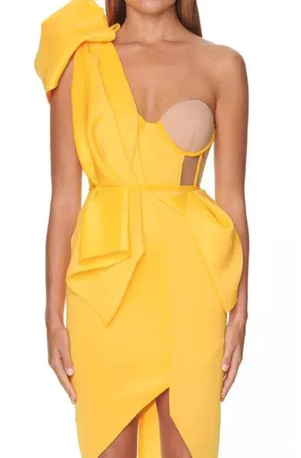 Eliya The Label Fleur Dress Yellow Size XL / Au 14 - Image 2