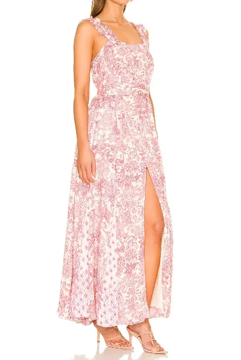 Hemant & Nandita Suki maxi dress pink size 12 for rent on The Volte - main image
