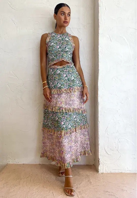 Kate Ford Zouina Dress Multi Floral Size 10 for rent on The Volte - main image