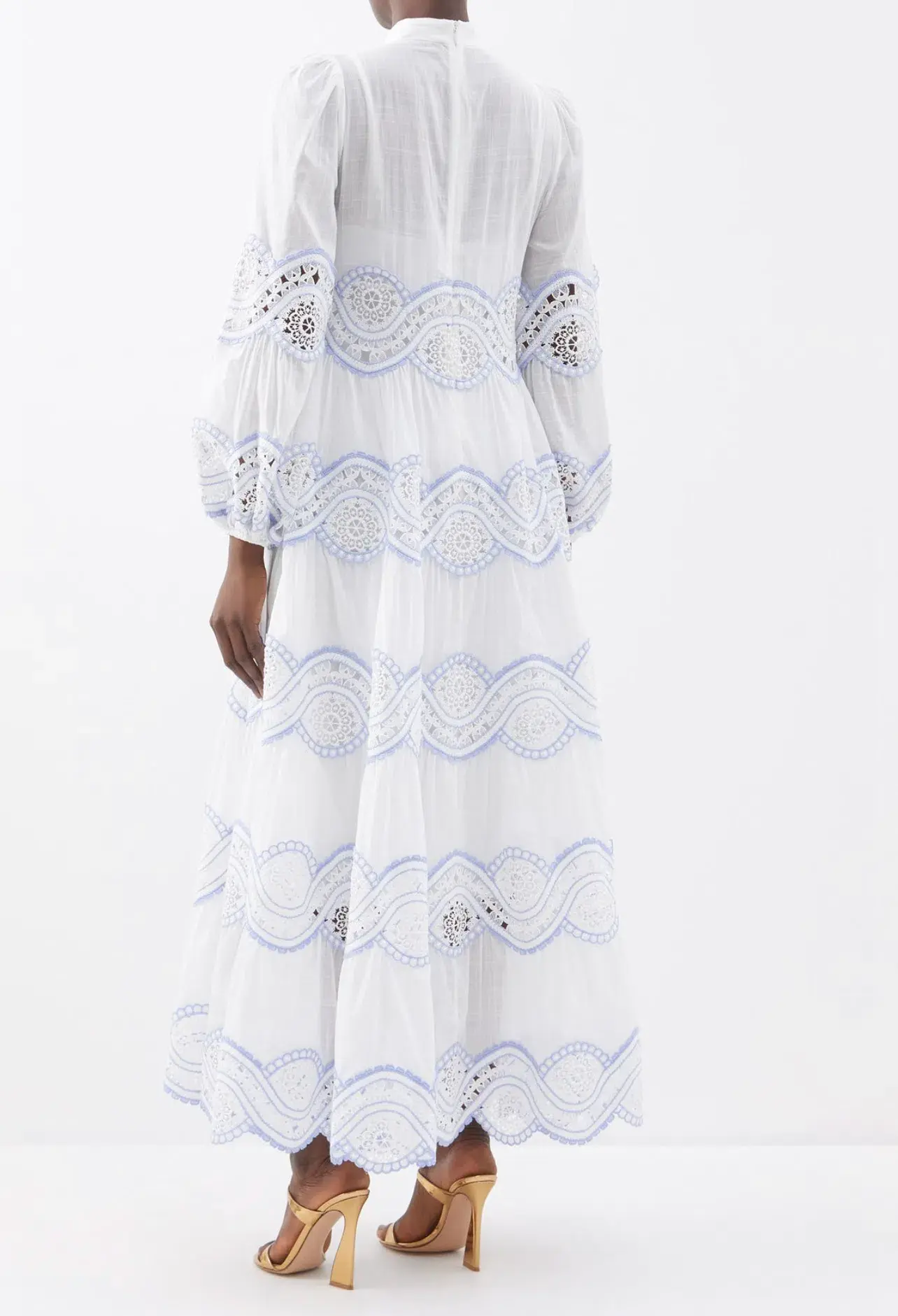 Zimmermann Cira Tiered Trimmed Dress White Size AU 16 - Image 6