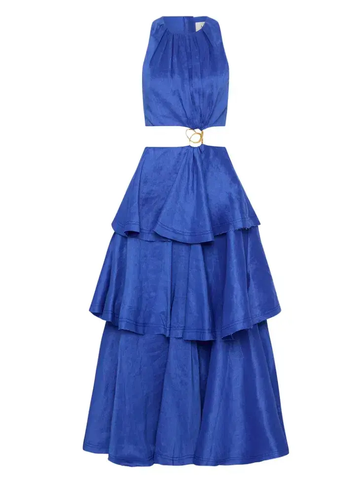 Aje Wave Cut Out Ring Midi Dress Blue Size 10 - Image 2