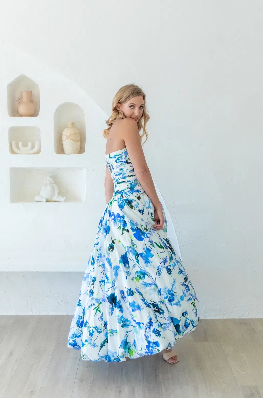 Aje Violette Bubble Hem Maxi Dress Lavenders of Provence Print Size 8 - Image 9