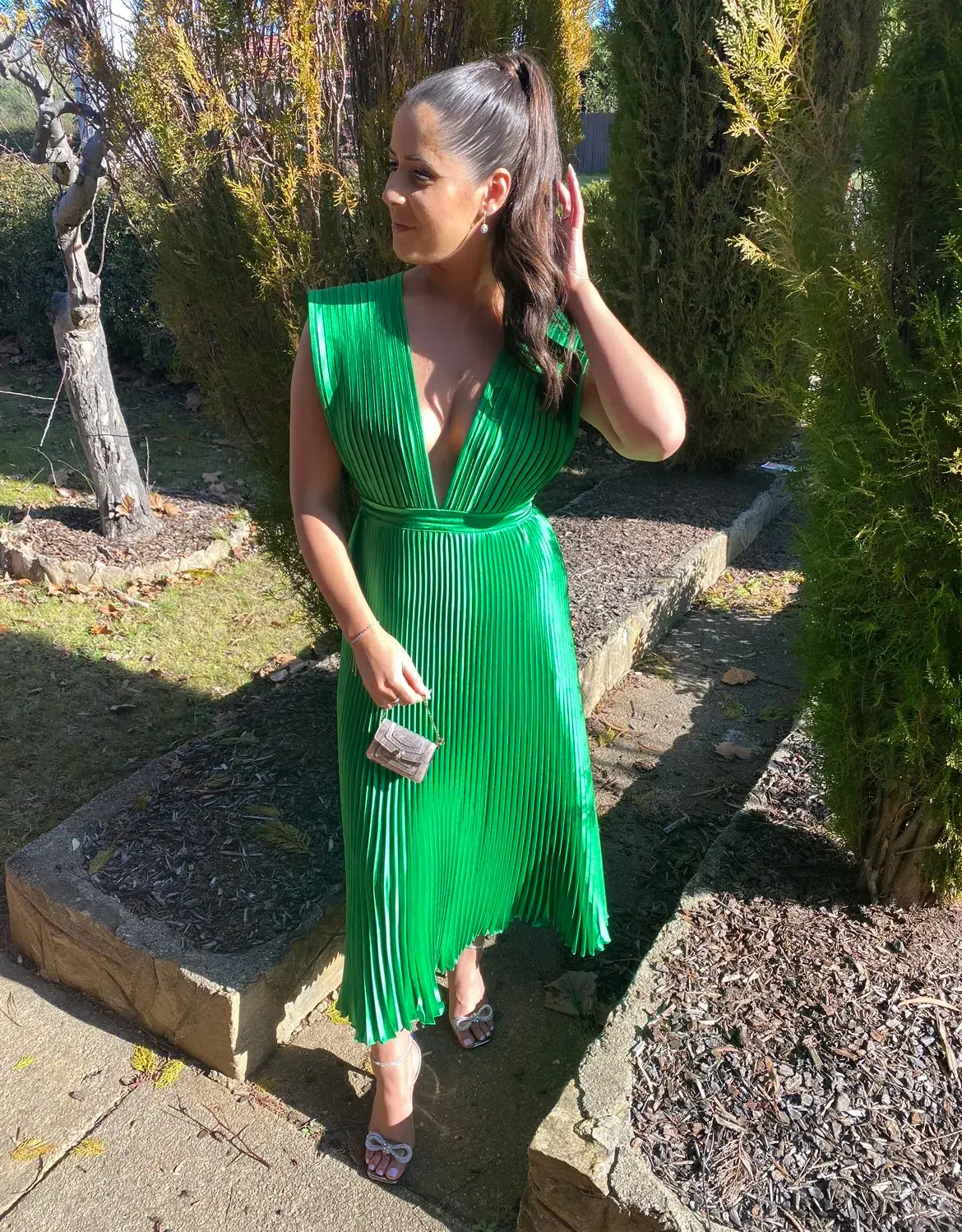 L’idee Gala Gown Bright Green Size 10 - Image 2