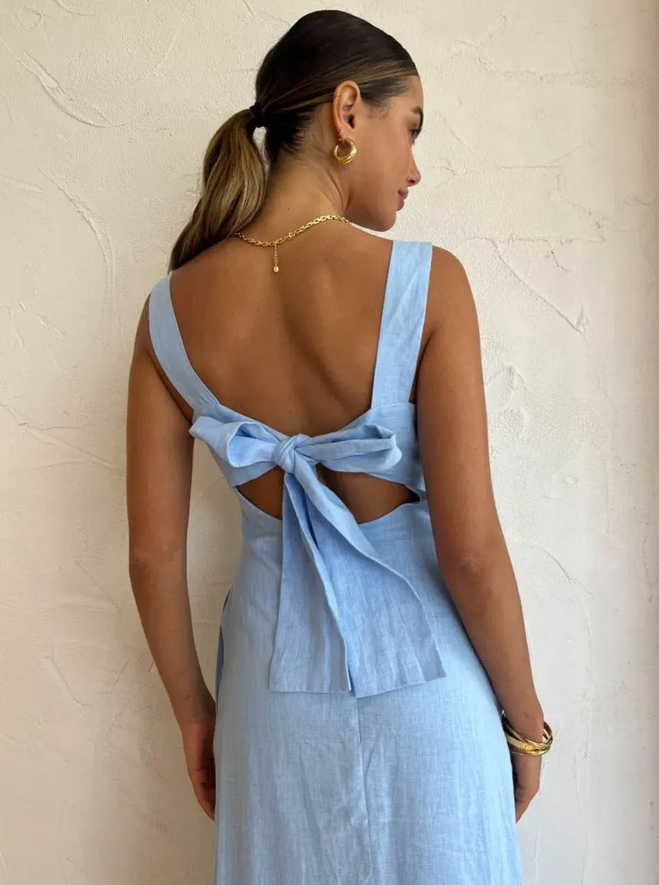 Roame Kaia Dress in Cornflower Blue Size 3/AU 12  for rent on The Volte - main image