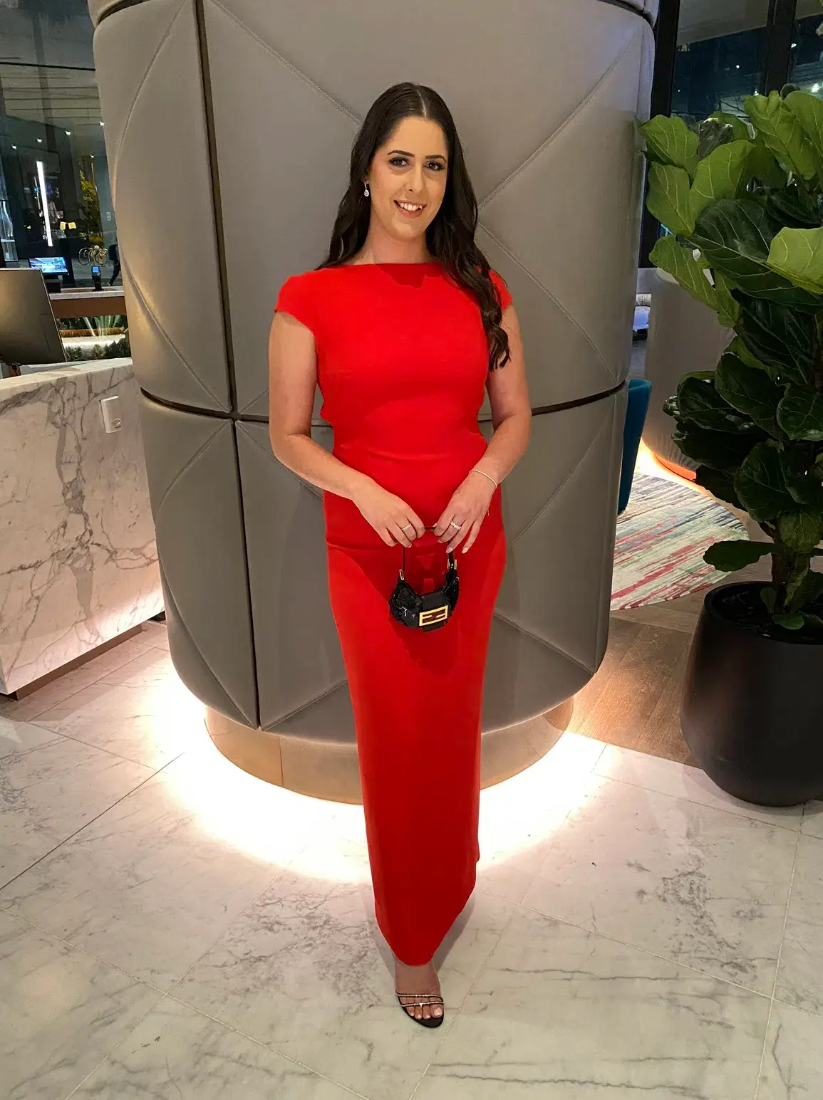 Carla Zampatti Bareback Beauty Gown Red Size 10 - Image 1