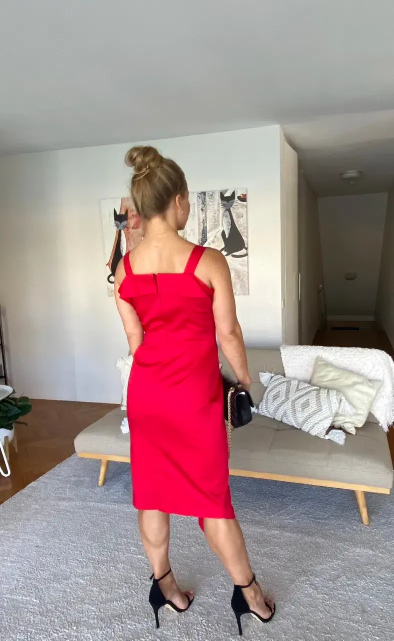 Anthea Crawford Cocktail Dress Red Size 10 - Image 2
