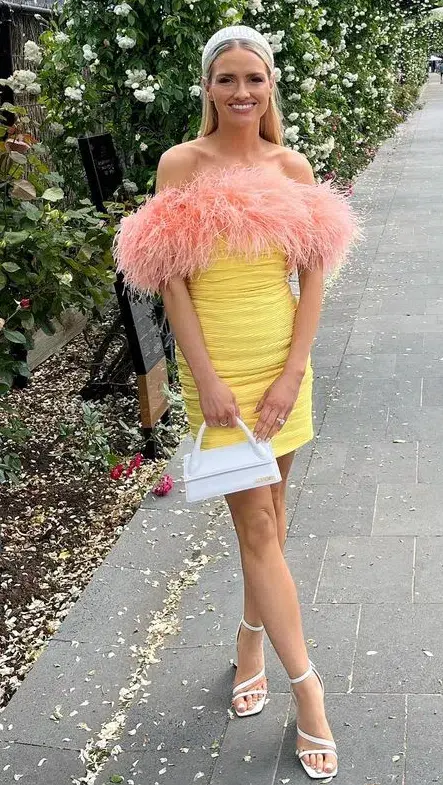 Rachel Gilbert Zion Mini Dress Lemon Size AU 8 - Image 2