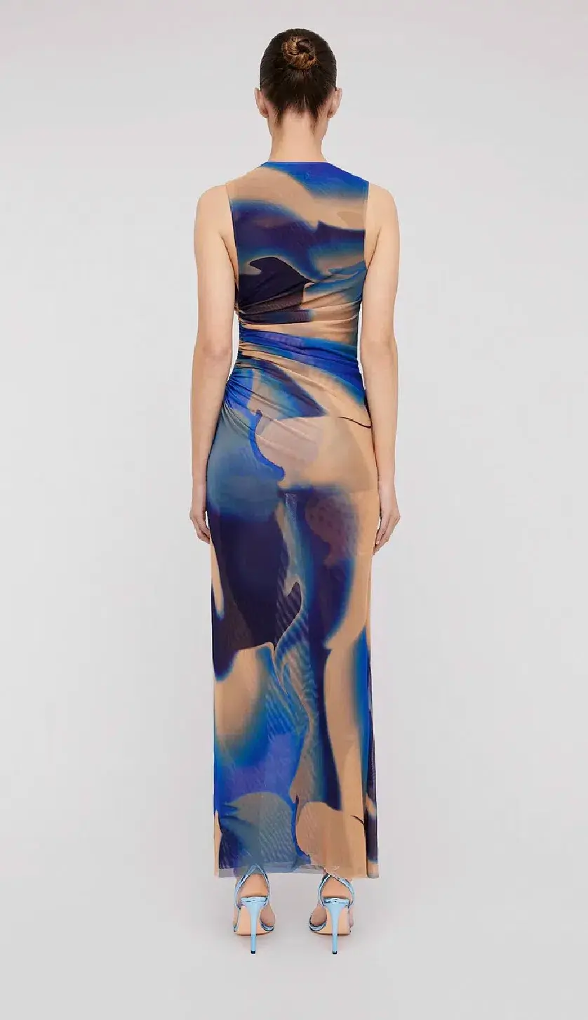 Scanlan Theodore Italian Watercolour Print Dress Blue Size 6 - Image 3