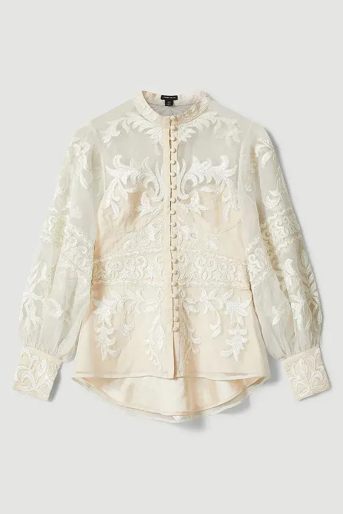 Lydia Millen Baroque Applique blouse size 12 - Image 4