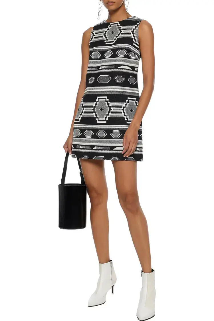 Alice & Olivia Clyde Cotton Mini Dress Print Size 10 - Image 1