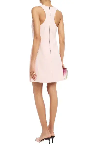 Alice & Olivia Harmony Draped Crepe Mini Dress Blush Size 14 - Image 2