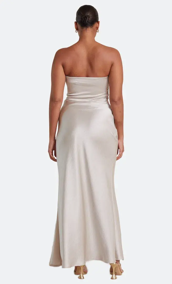 Bec & Bridge The Dreamer Strapless Maxi Dress in Sand Size 10 / M for rent on The Volte - main image