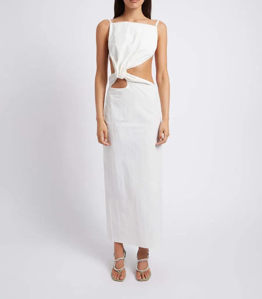 Christopher Esber Interlocked Ruched Dress White Size 8 / S - Image 1