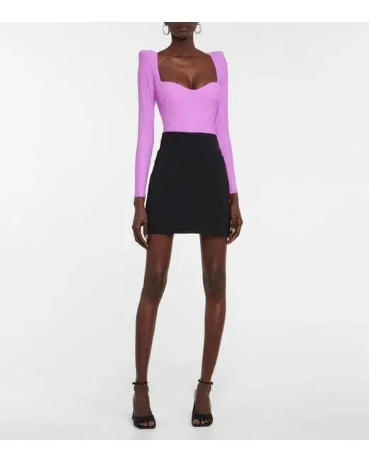 Alex Perry Reese Bodysuit and Logan Ruched Mini Skirt Set Pink Size XS / Au 6 - Image 1