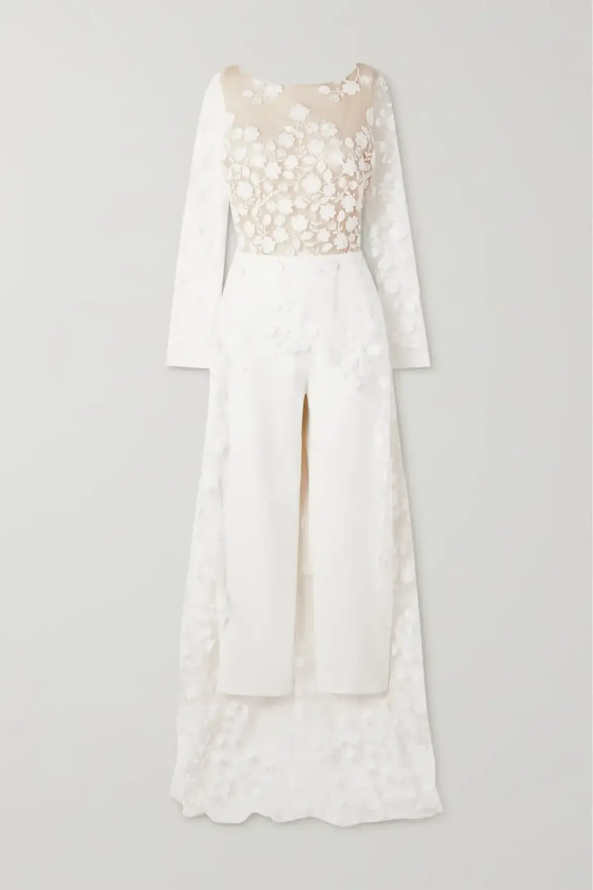 Rime Arodaky Patsy Lace Trimmed Jumpsuit White Size 6 - Image 4