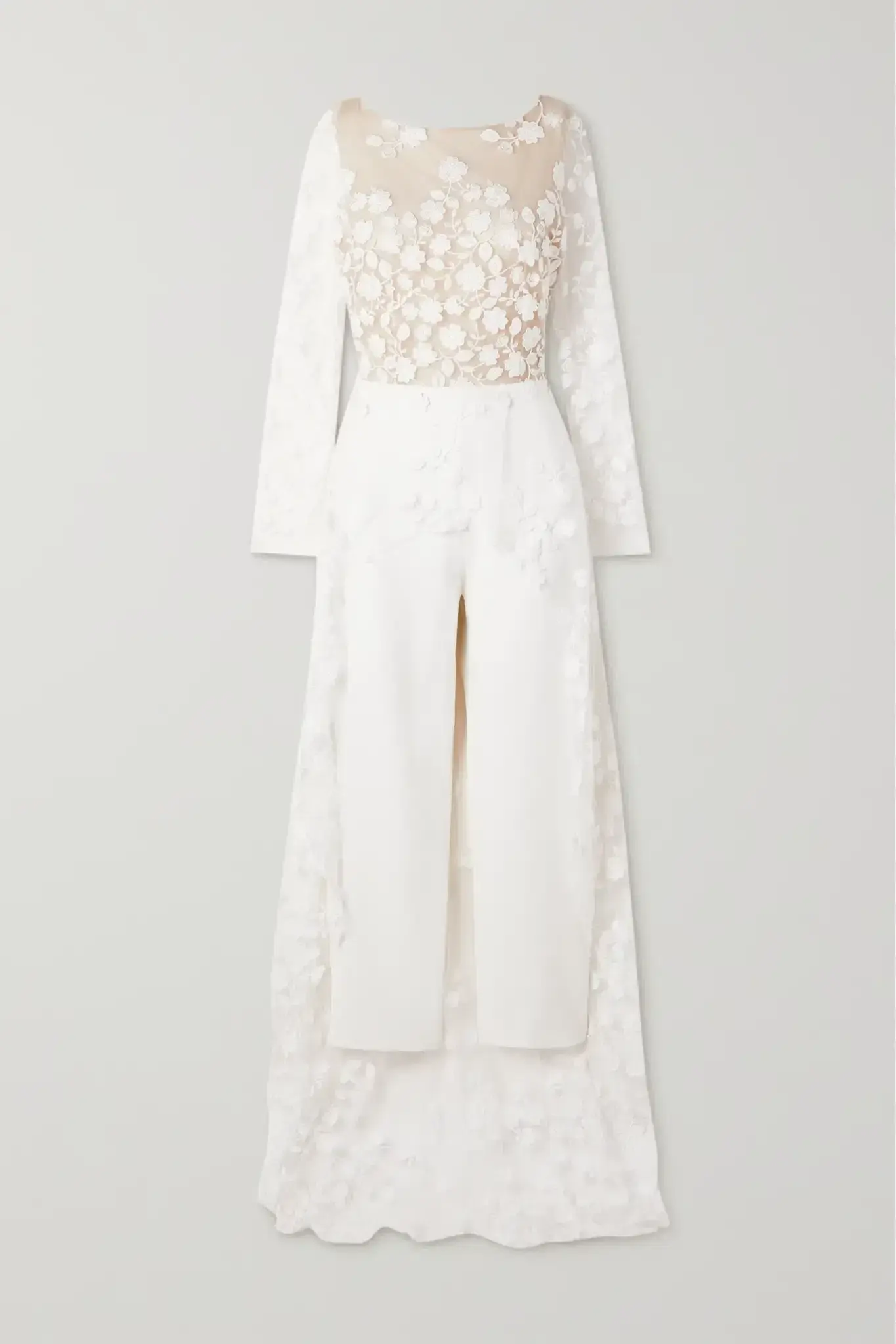 Rime Arodaky Patsy Lace Trimmed Jumpsuit White Size 6 - Image 4