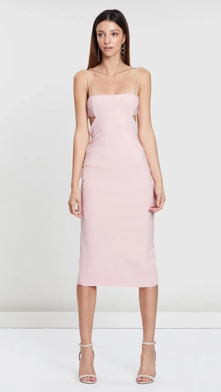 Bec and Bridge Elle Cut Out Midi Dress Pink Size 8  - Image 1