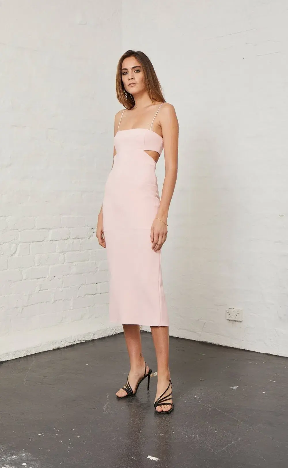 Bec and Bridge Elle Cut Out Midi Dress Pink Size 8  - Image 2