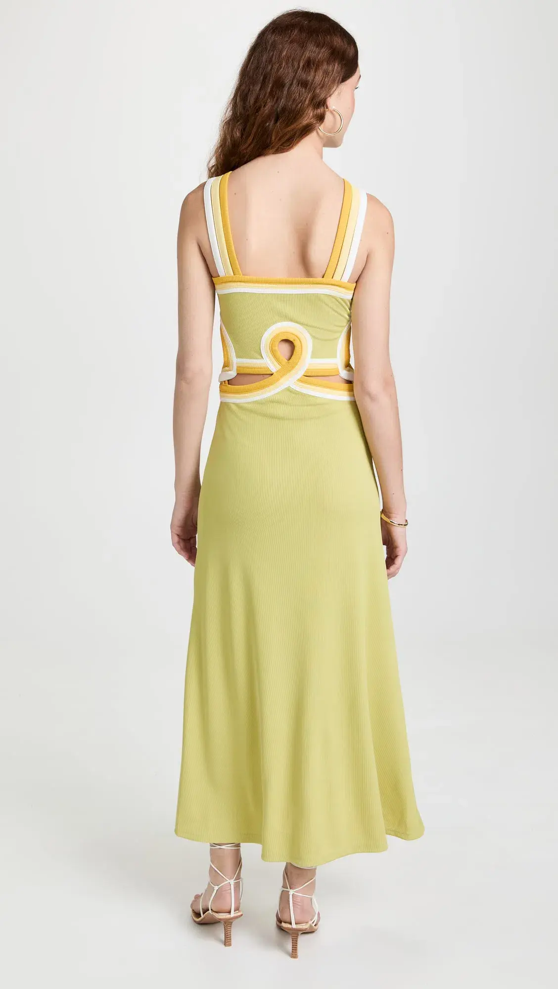 Christopher Esber Looped Verner Bind Dress Green Multi Size 8 - Image 3
