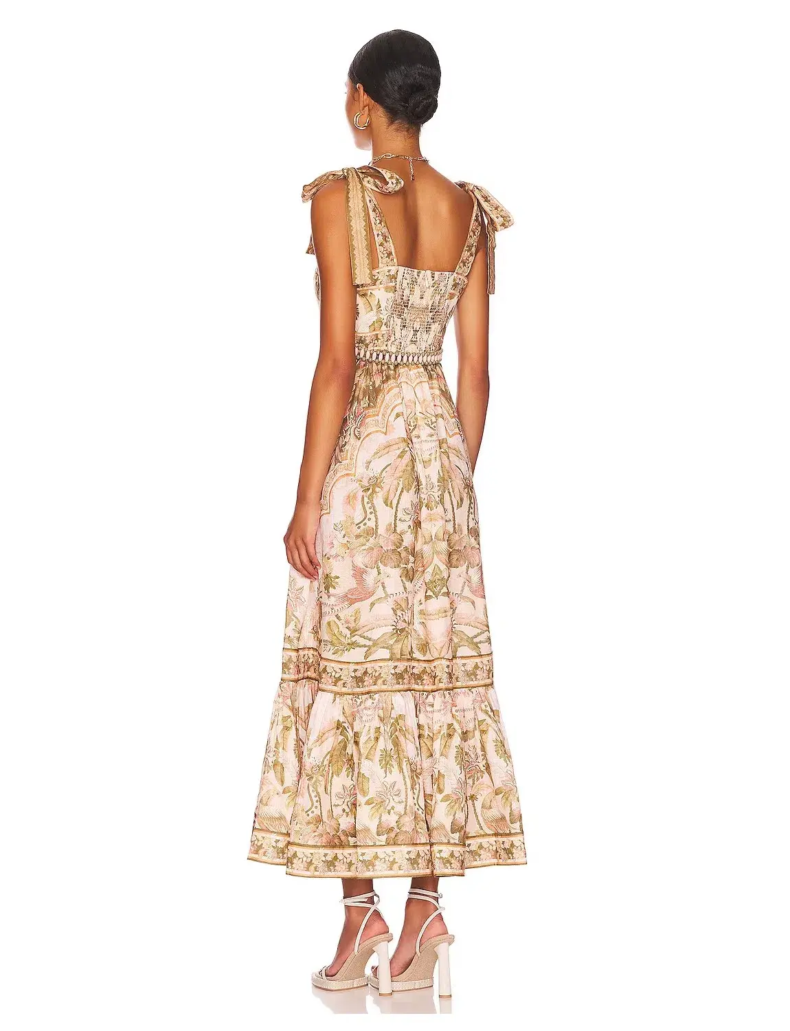 Zimmermann Lyre Picnic Dress in Khaki Palm Size 2/ AU 12 - Image 3
