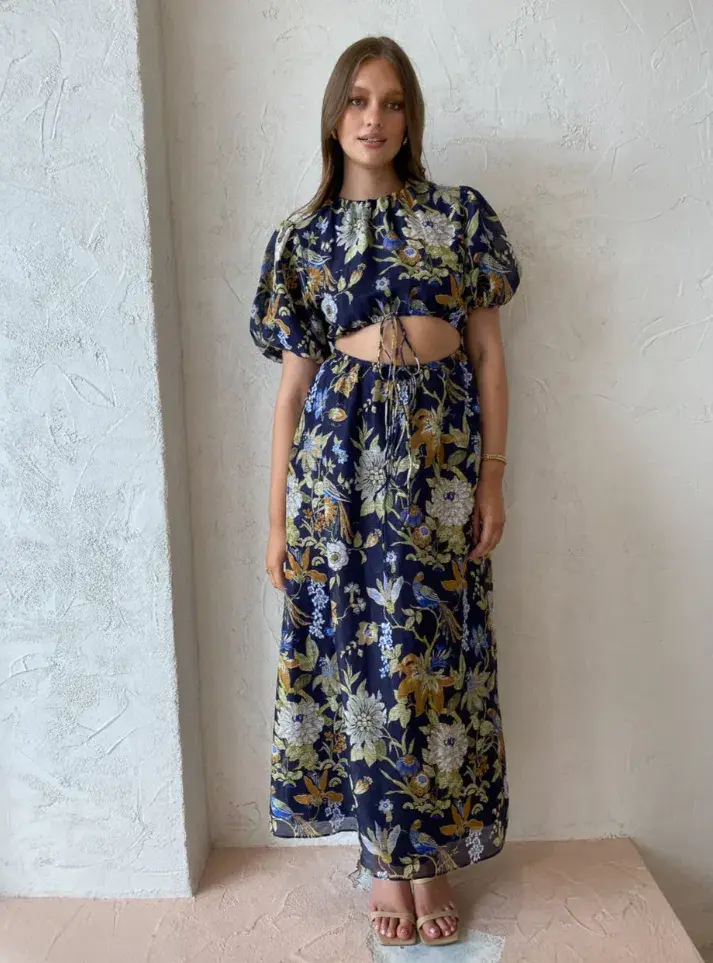 Sir The Label Lilian Puff Sleeve Dress Floral Size 8 - Image 1