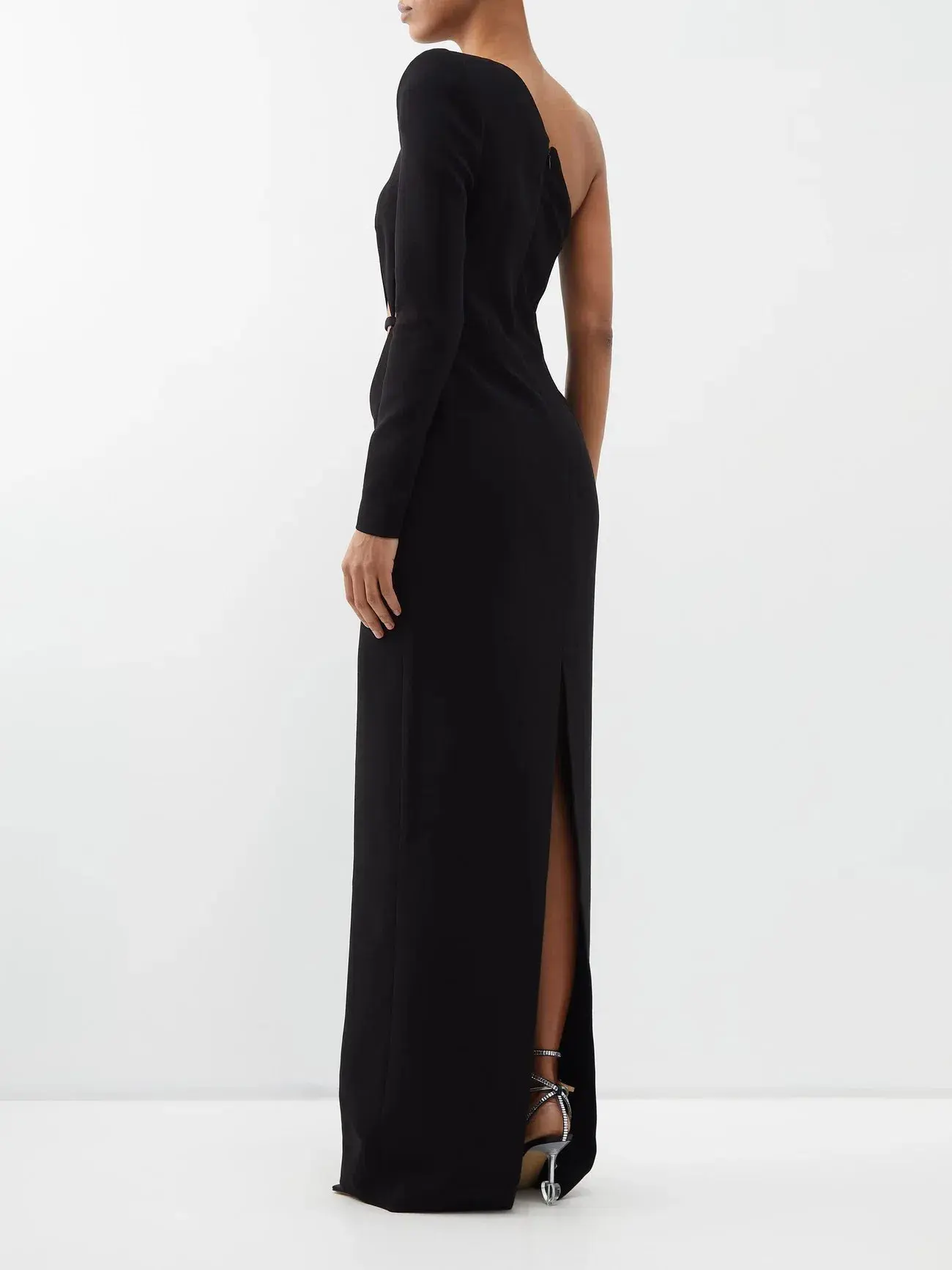 Monot One-Shoulder Cut Out Crepe Black Size 8 - Image 2