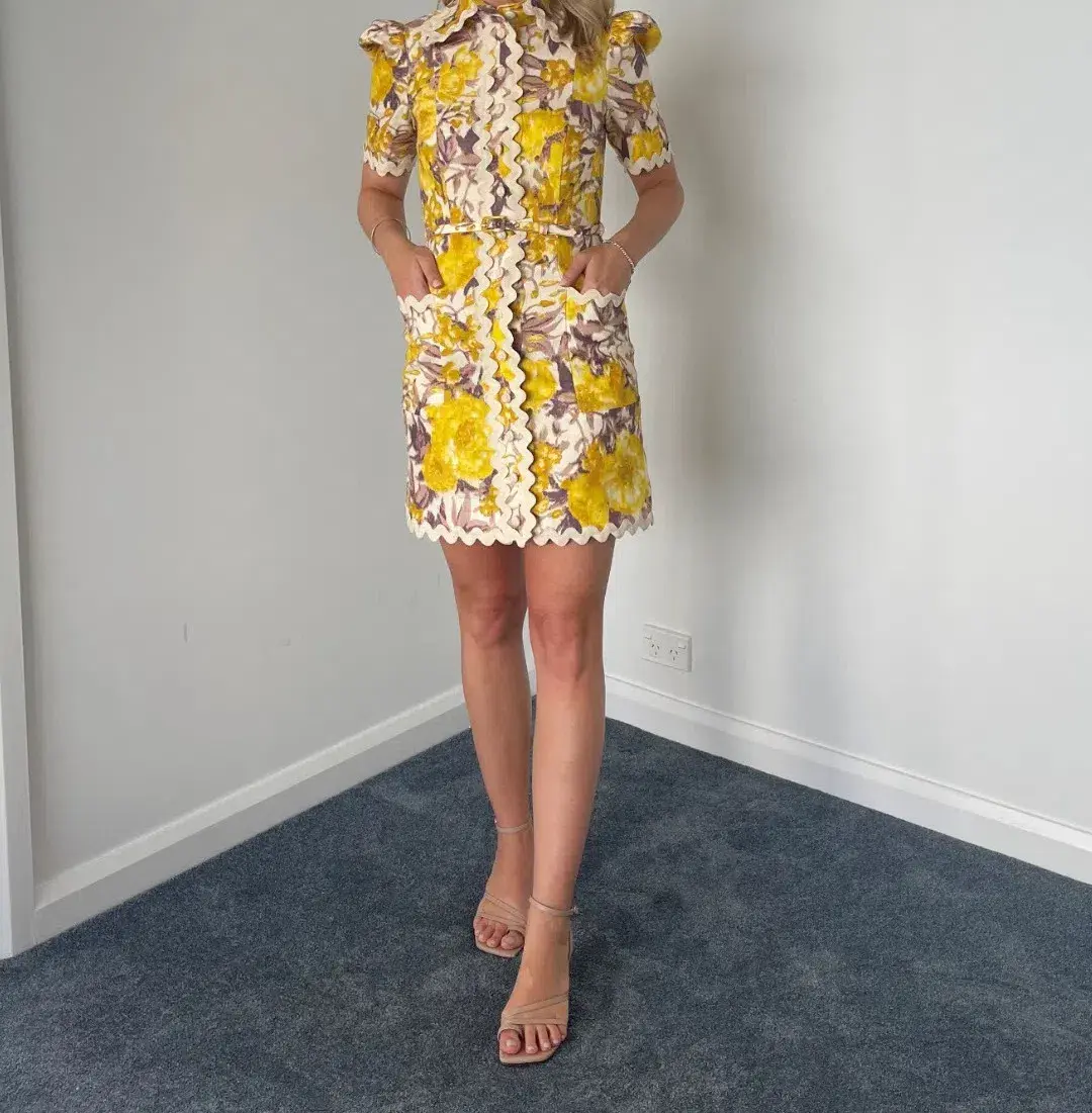 Zimmermann High Tide Ric Rac Mini Dress Floral Size 0 / Au 8 - Image 1