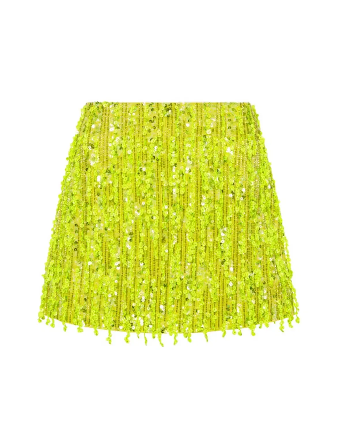 Aje Garni Sequin Micro Mini Skirt Green Sequin Size 8 - Image 3