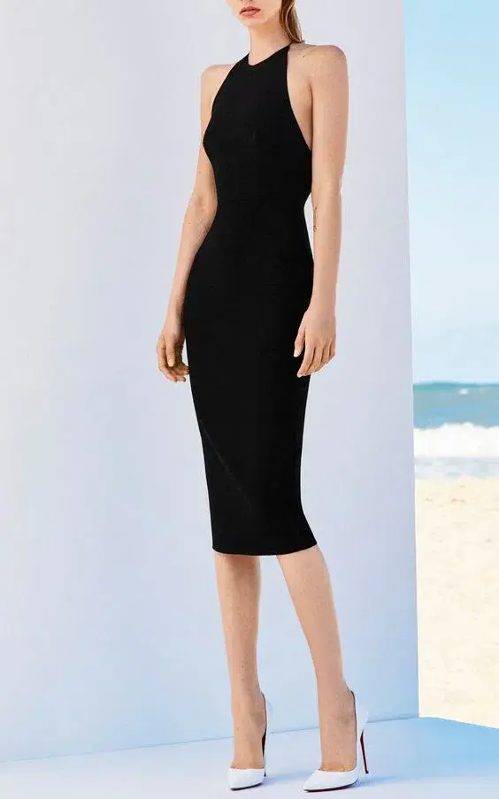 Alex Perry Lila Midi Dress Black Size 10 - Image 2