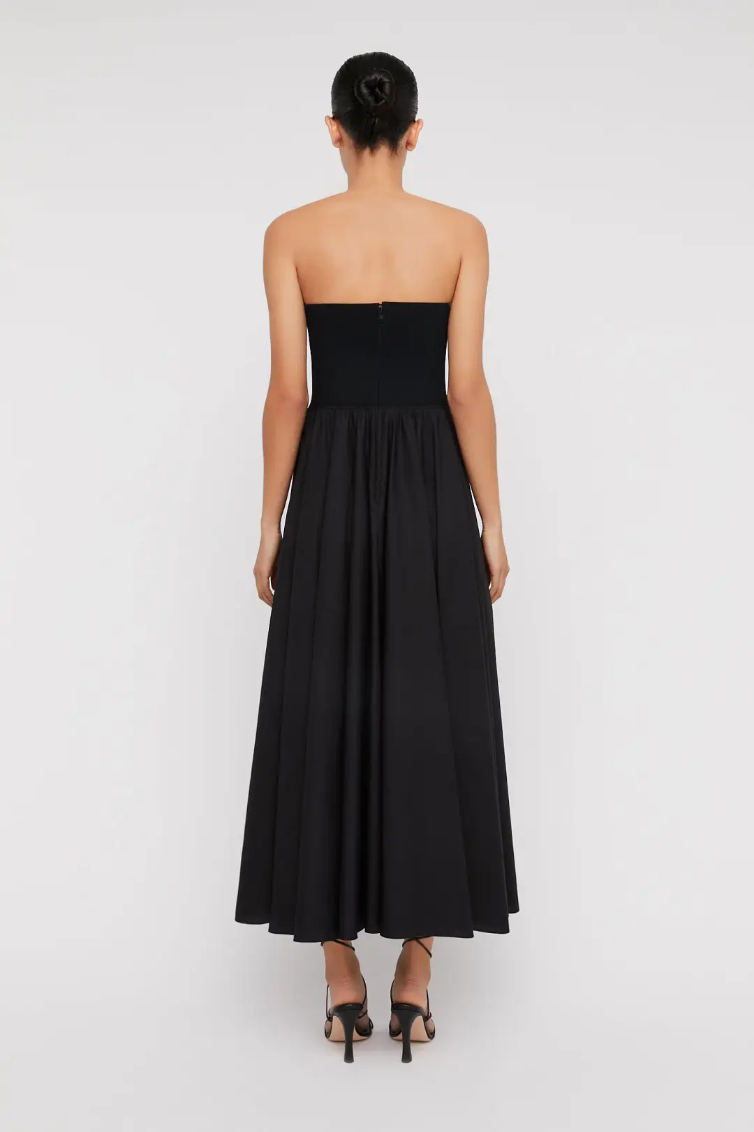 Scanlan Theodore Crepe Knit Cotton Strapless Dress Black Size 8 for rent on The Volte - main image
