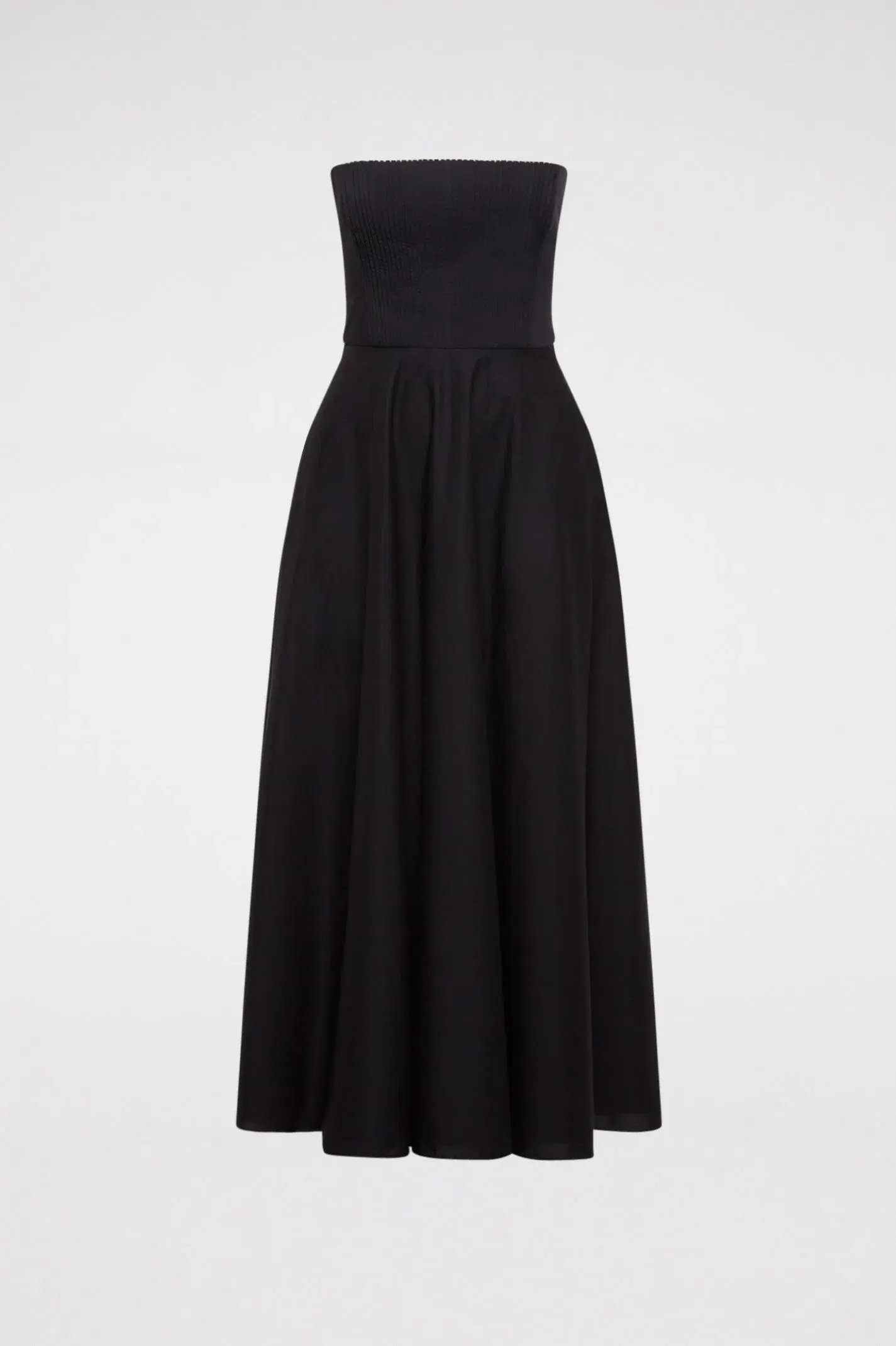 Scanlan Theodore Crepe Knit Cotton Strapless Dress Black Size 8  - Image 3