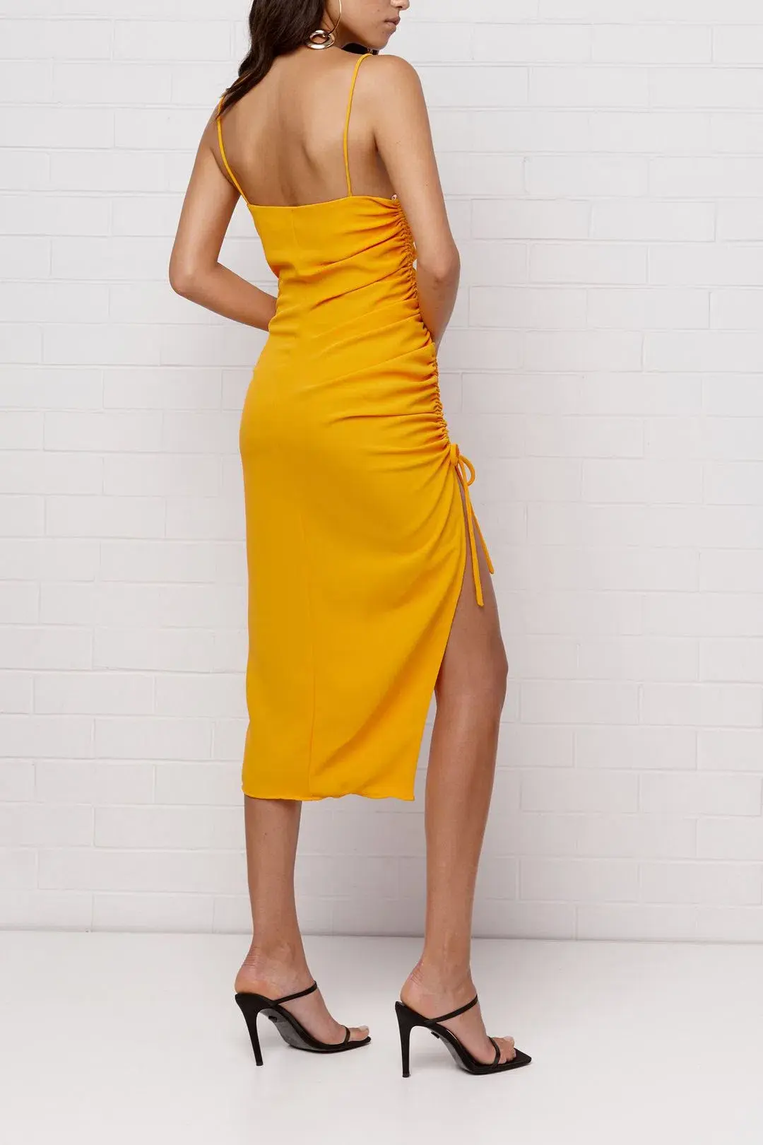 By Johnny Calypso Slice Slip Dress Orange Size 8 - Image 4
