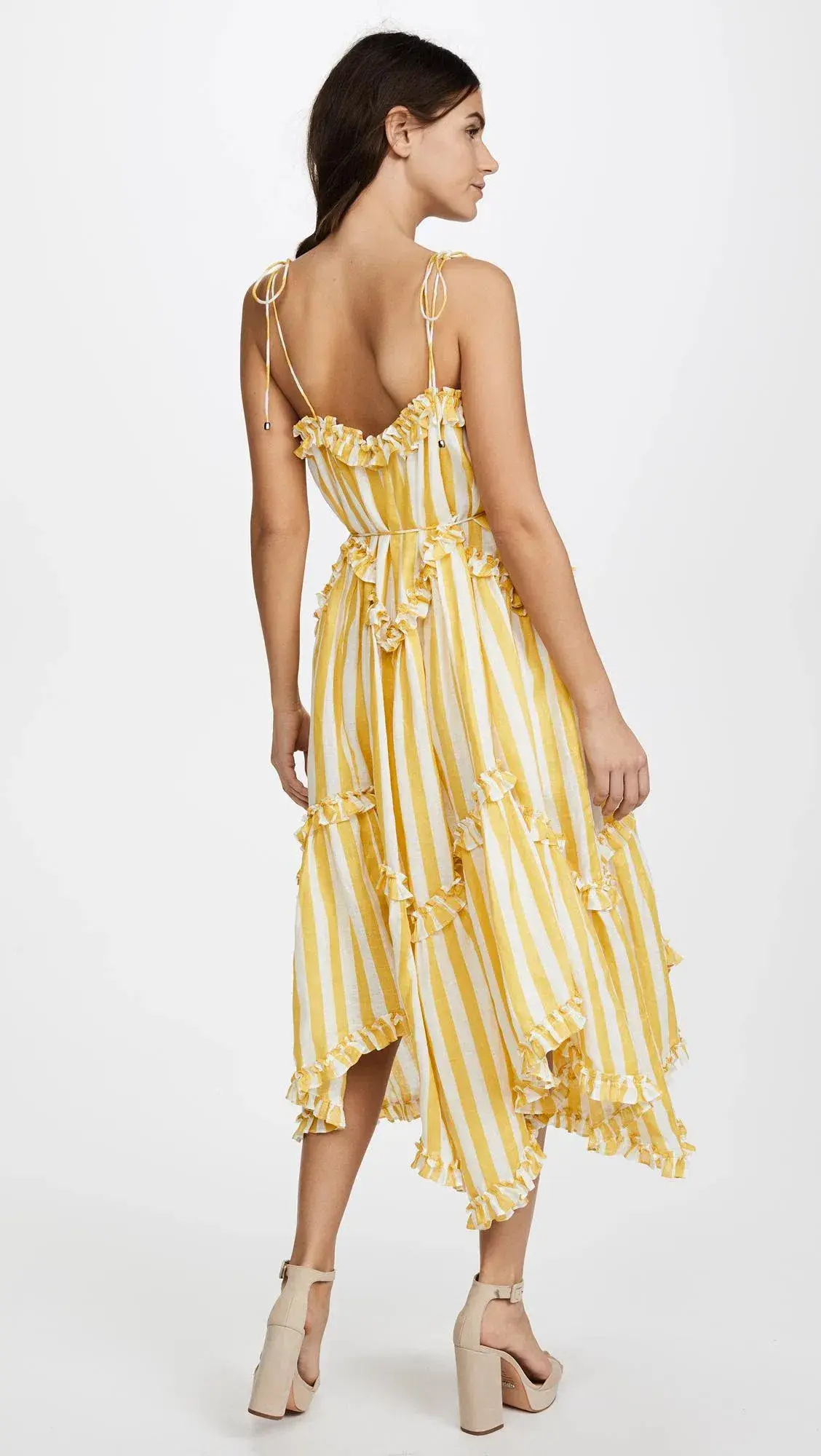 Zimmermann Lumino Floating Stripe Dress Yellow Size 6 - Image 3