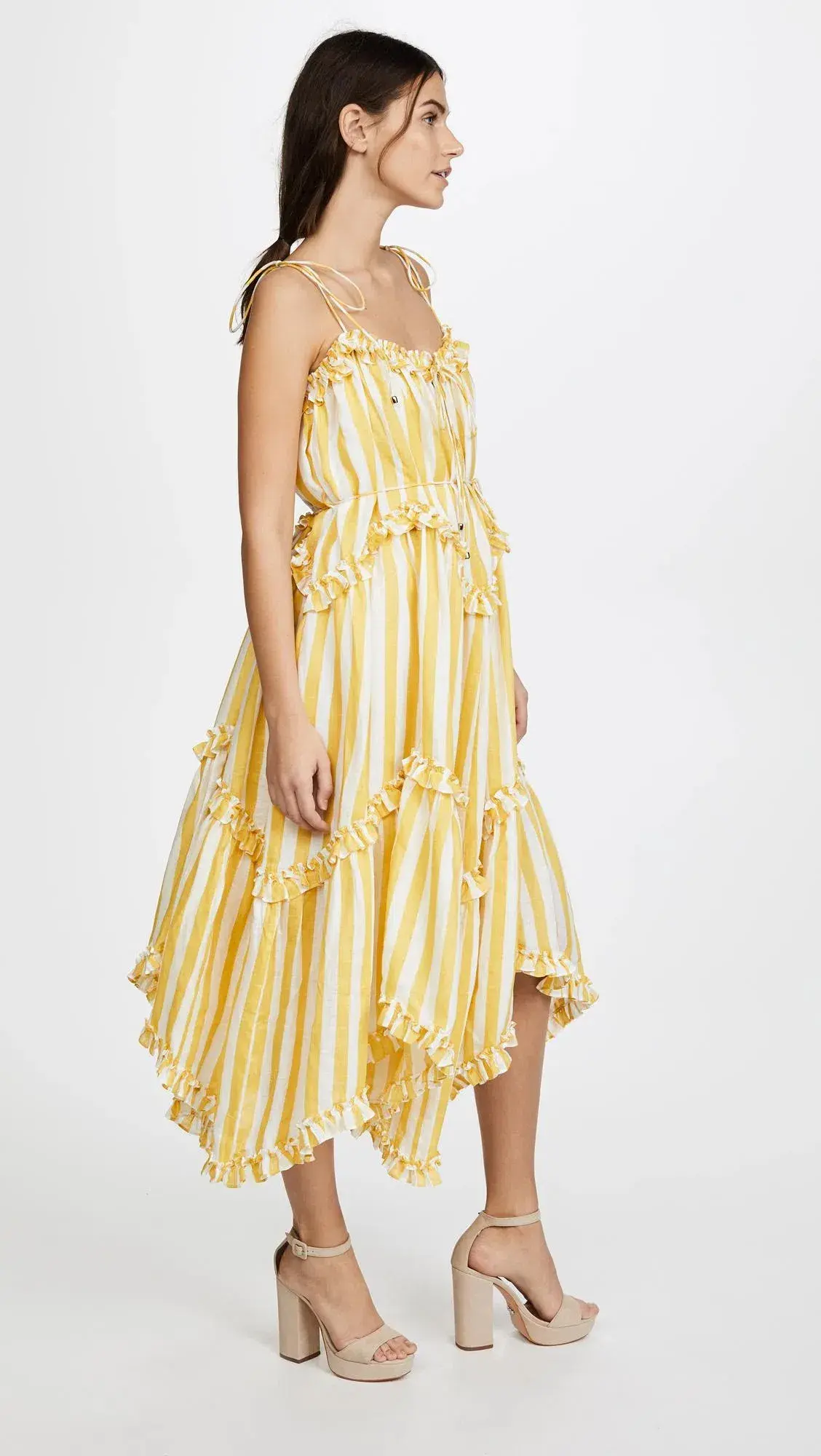 Zimmermann Lumino Floating Stripe Dress Yellow Size 6 - Image 2