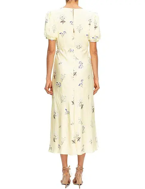 Self Portrait Yellow Vintage Floral Midi Dress Floral Size 10 - Image 2