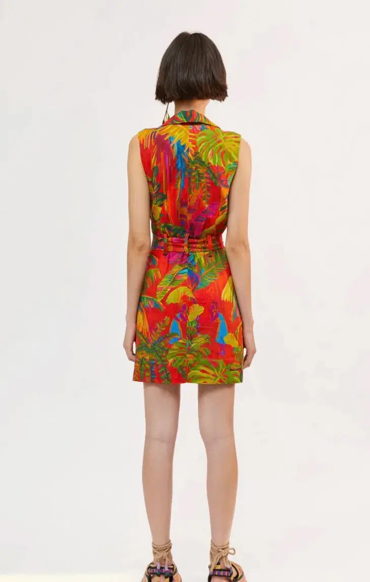 Farm Rio Urben Jungle Mini Dress Print Size 6  - Image 3