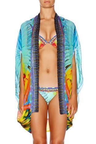 Camilla Flightful Open Cape Orange Print One Size - Image 1