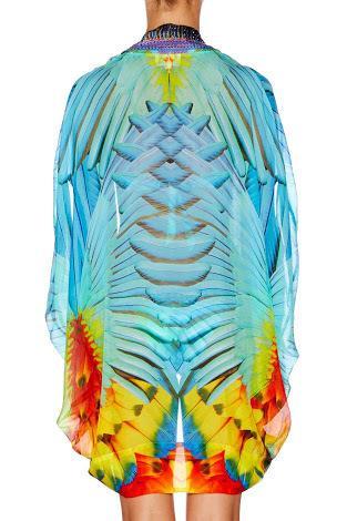 Camilla Flightful Open Cape Orange Print One Size - Image 2