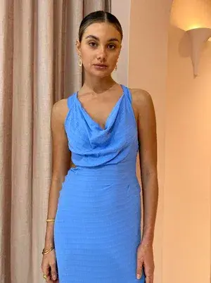 One Fell Swoop Zoe Midi Dress Blue Size 10 - Image 4