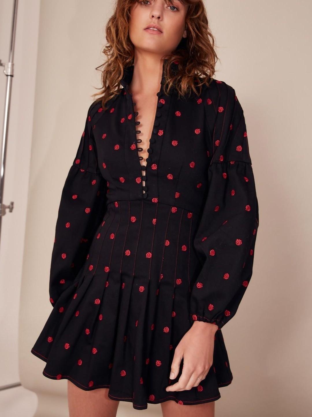 C/MEO Collective- Harmonious Long Sleeve Dress Black Size 10 for rent on The Volte - main image