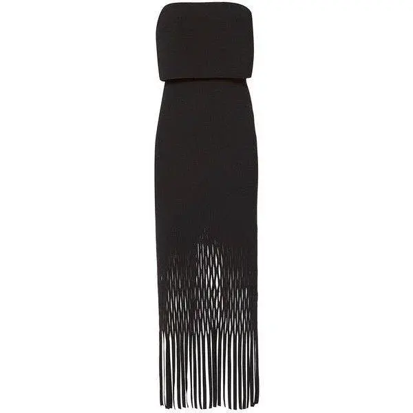 Dion Lee Strapless Laser Cut Dress Black Size AU 8 for rent on The Volte - main image