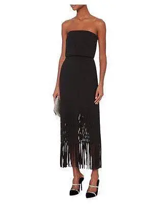 Dion Lee Strapless Laser Cut Dress Black Size AU 8 for rent on The Volte - main image