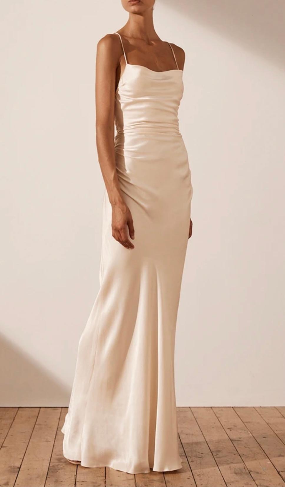 Shona Joy La Lune Lace Back Maxi Dress Cream Size 6 - Image 2
